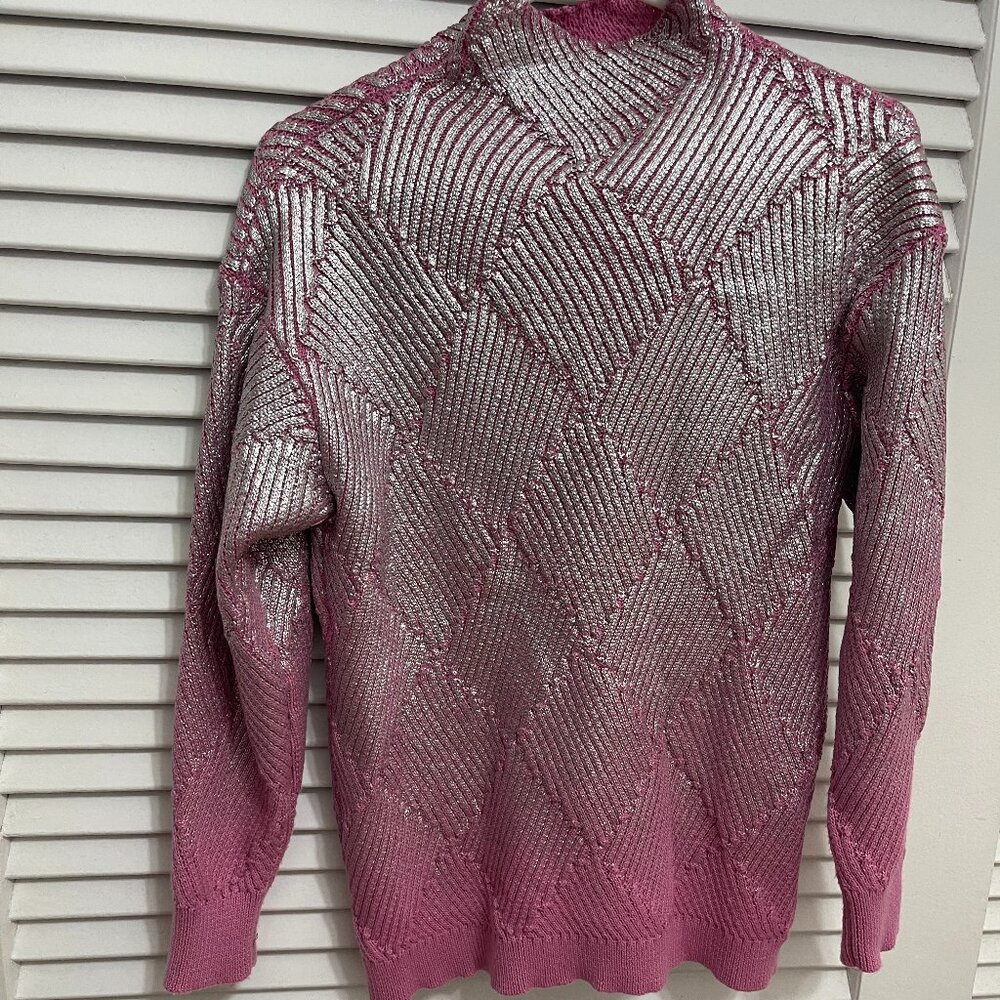 PINK AND SILVER SWEATER